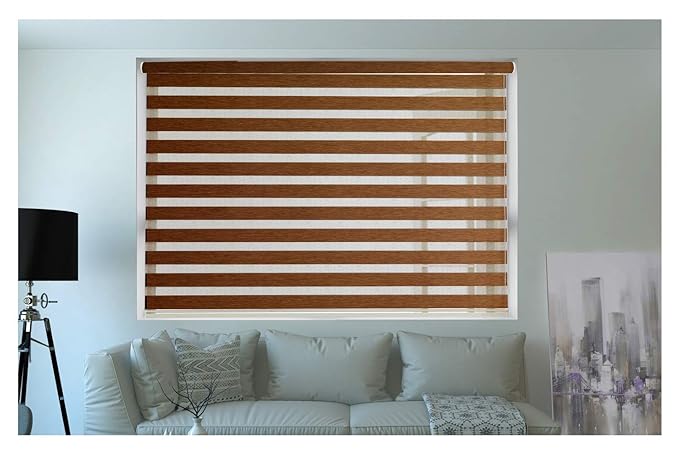 Wooden-color-zebra-blinds