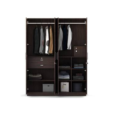 Rupantor Engineered Wood 4 Door Wardrobe Without Mirror in Walnut Finish - Image 3