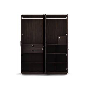 Rupantor Engineered Wood 4 Door Wardrobe Without Mirror in Walnut Finish - Image 4