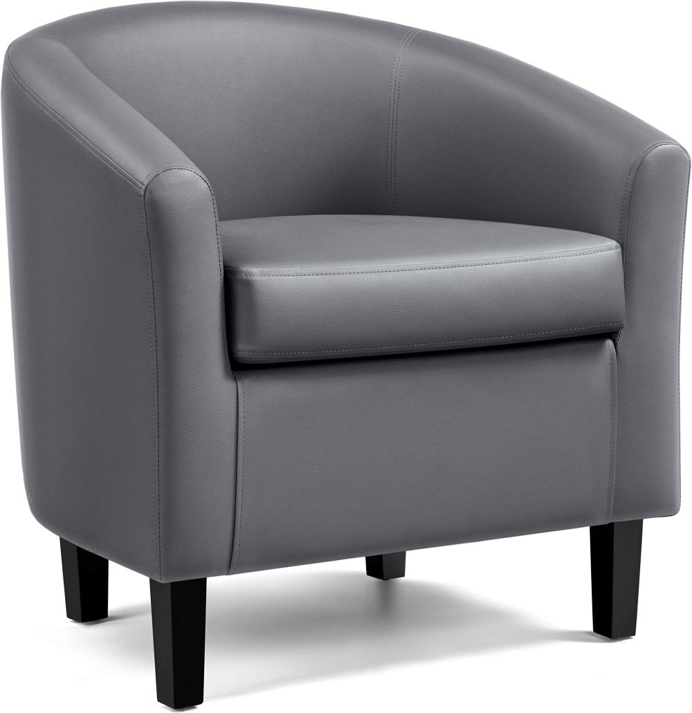 PU Leather Chair with Wood Legs