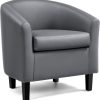 PU Leather Chair with Wood Legs